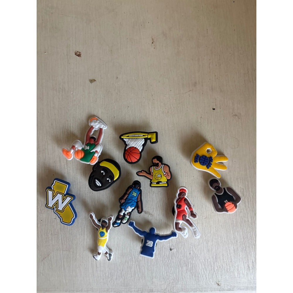 Basketball Shoe Charms Bundle 11pc NBA Inspired Player Silhouettes Hoops‎ Clogs